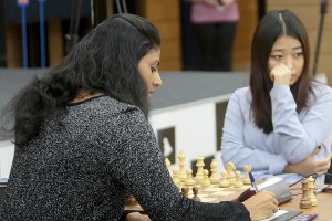 Ju Wenjun  (CHN) and Dronavalli Harika (IND)