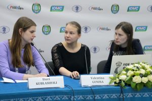 Eteri Kublashvili and Natalia Pogonina (RUS) and Valentina Gunina (RUS)