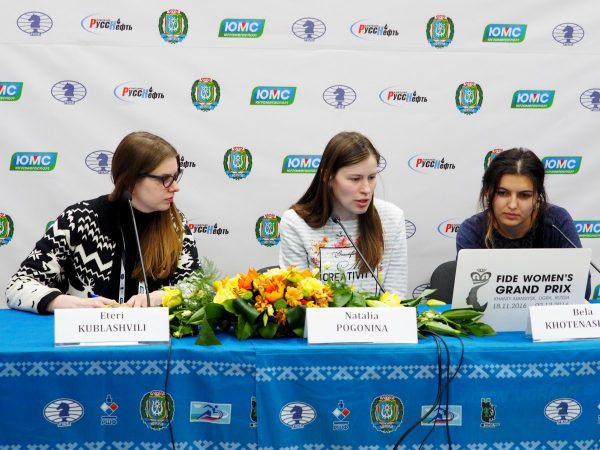 Eteri Kublashvili, Natalija Pogonina (RUS) and Bela Khotenashvili (GEO)