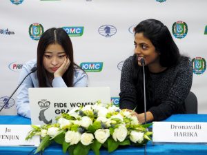 Ju Wenjun  (CHN) and Dronavalli Harika (IND)